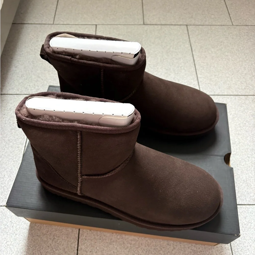 UGG Classic Mini Boot - Chocolate Brown Suede - Picture 4 of 8